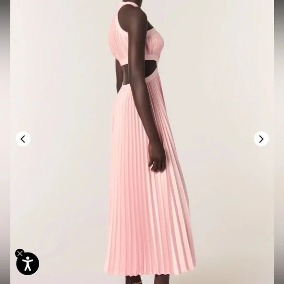 NWT Maje Pleated Pink Dress Size 38. - Picture 3 of 11